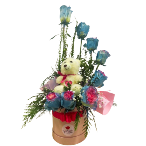 Arreglo con Rosas y Peluche