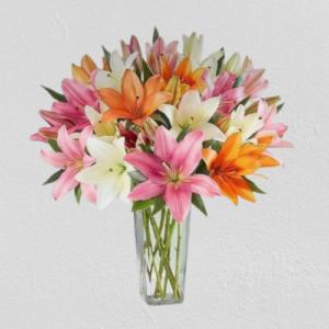 jarrón con mix de liliums