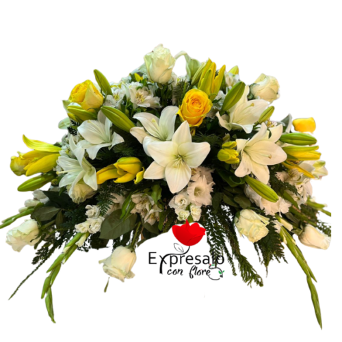 Cubre Urna Con Flores Amarillas