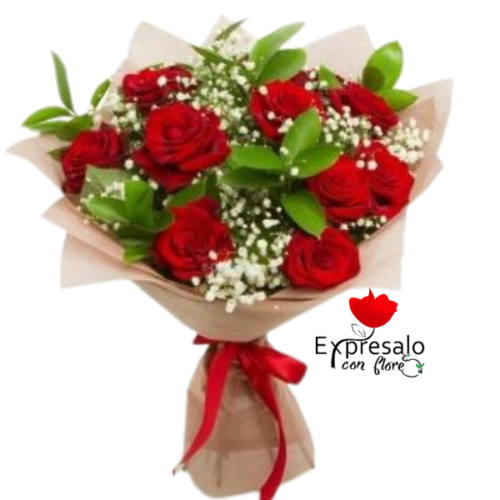 Ramo Con 10 Rosas Rojas