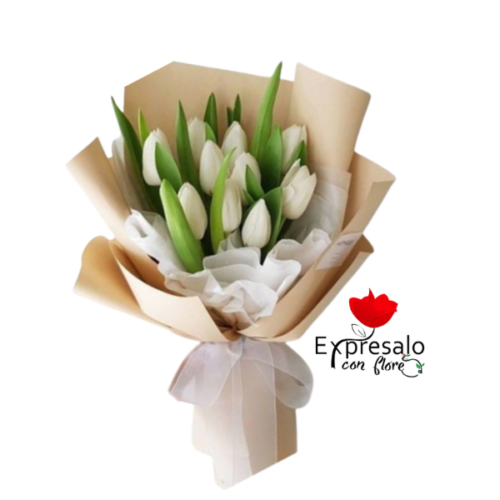 Ramo Con 10 Tulipanes Blancos