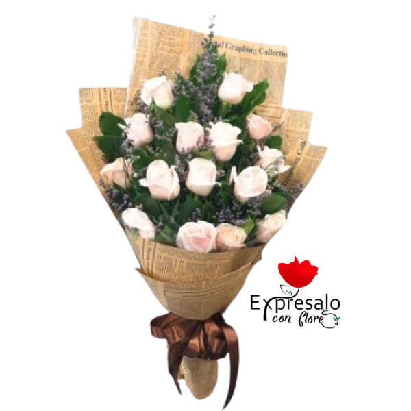 Ramo con 15 Rosas Blancas