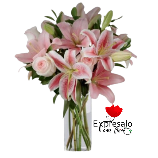 Florero Mixto con Liliums y Rosas