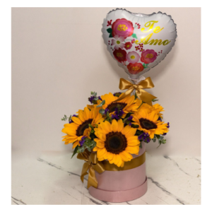 box con girasoles.