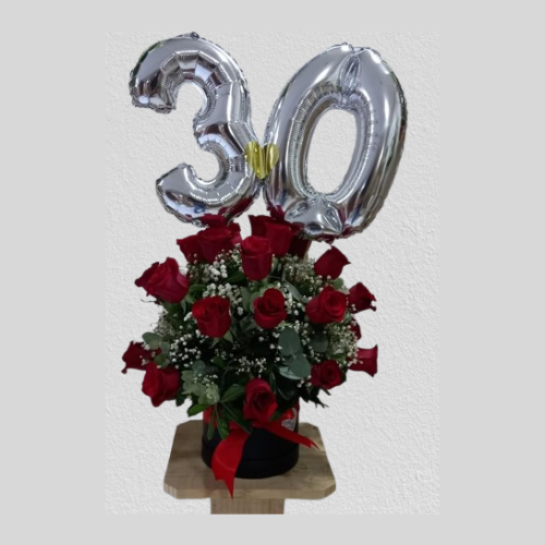 box con 25 rosas