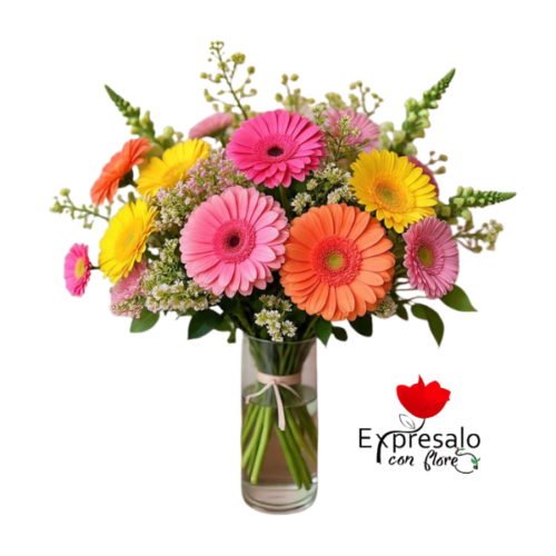 Florero en Gerberas Surtidas