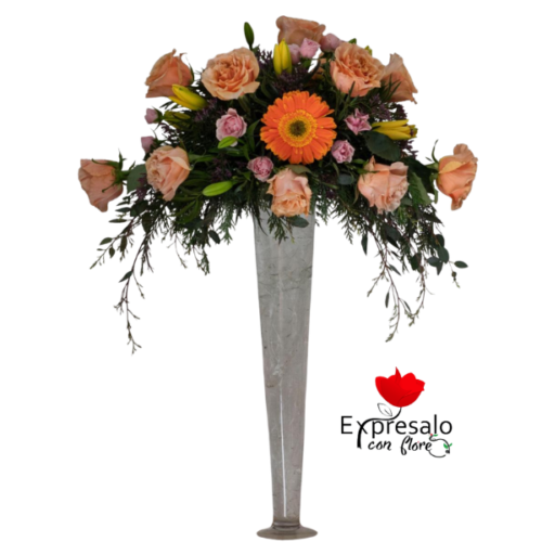 Centro de Mesa Con Flores Primaverales