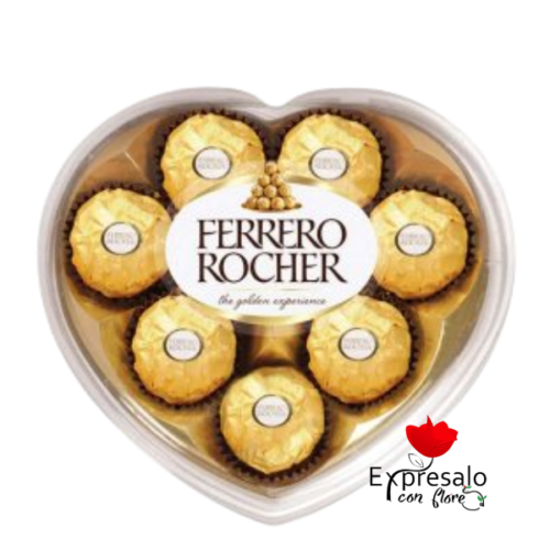 Ferrero Rocher en Caja Acrilica de Corazon