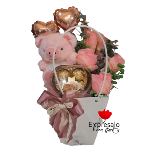 Cartera Con Rosas y Bombones