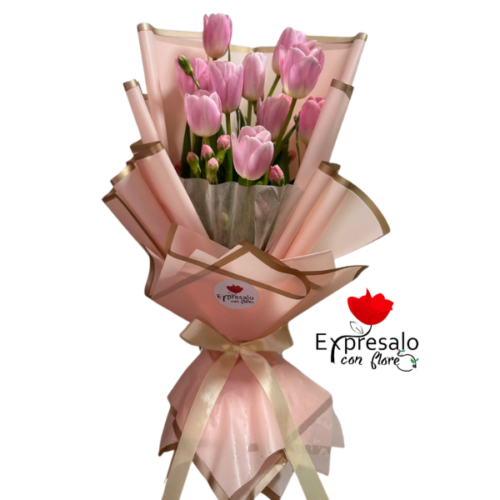 Tulipanes Rosados en Ramo