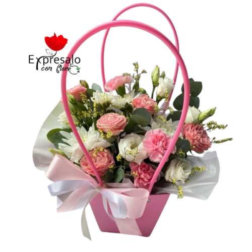 Carterita Con Claveles Rosados