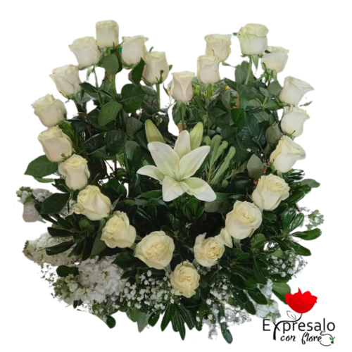 Corazón de Condolencias Con Rosas