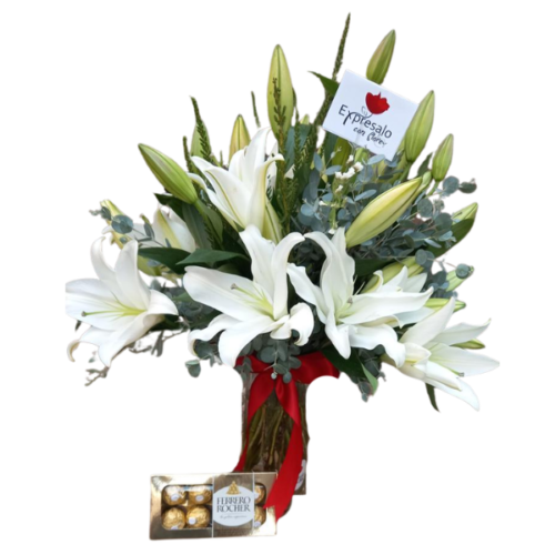 Florero de Lirios + Bombones