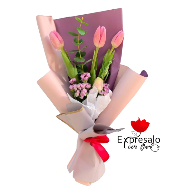Ramo de 3 Tulipanes Rosados