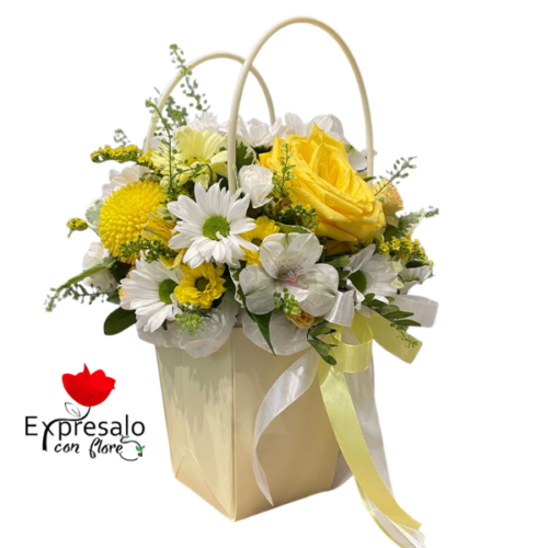 Cartera Floral Amarilla