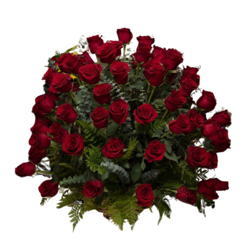 Canasta de 50 Rosas Rojas