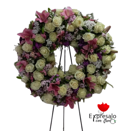 Corona Premium de Rosas Blancas