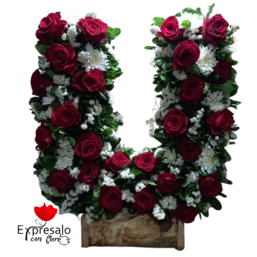 Diseño Letra U en Rosas