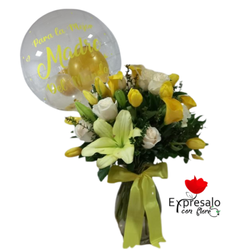 Florero con Globo Personalizado