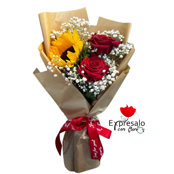 Rosas con Girasol