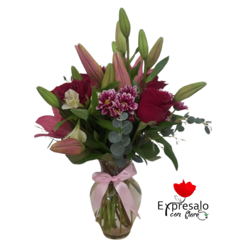 Florero en Tonos Rosados