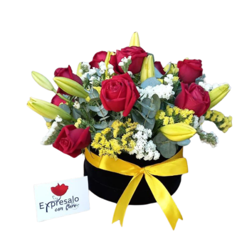 Rosas Rojas y Lirios en Box