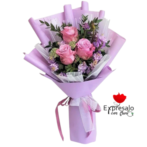Ramo con 3 Rosas Rosadas