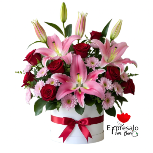 Box Con Rosas y Lirios