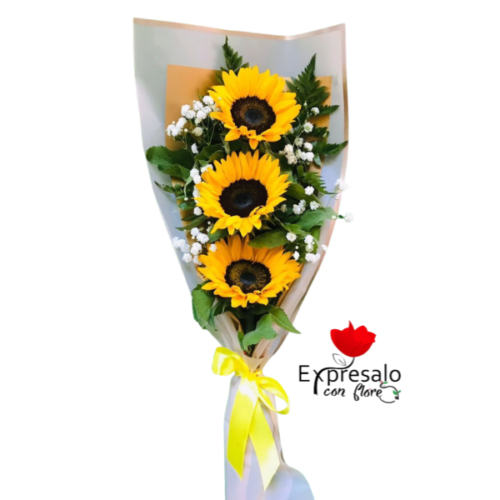 Ramo Extendido Con 3 Girasoles