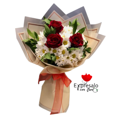 Ramo Con 3 Rosas Rojas