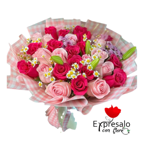 Ramo de 24 Rosas Bicolor