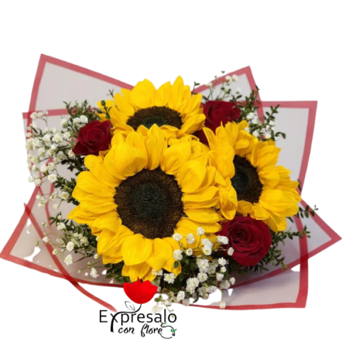 Maravillas y Rosas Rojas en Ramo