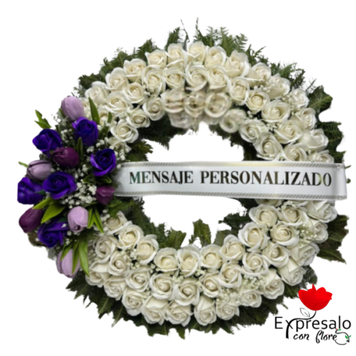 100 Rosas Eternas en Corona Morada