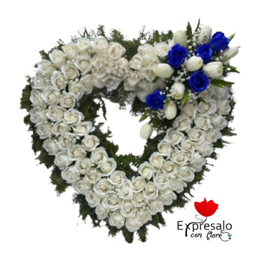 Corazón Eterno de Condolencia Azul