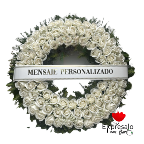 Corona Funebre de 100 Rosas Eternas