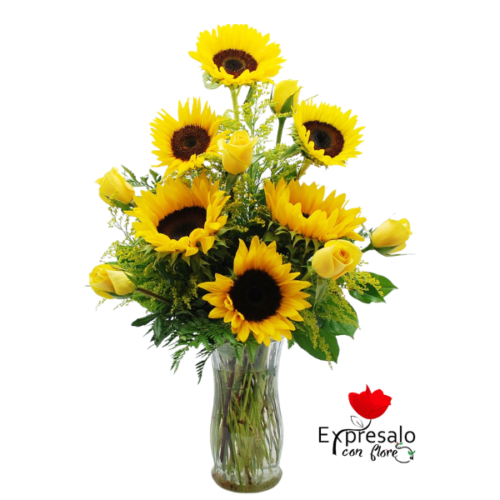 Florero en Flores Amarillas