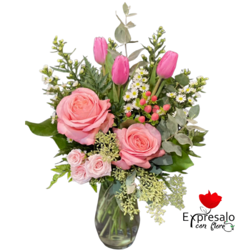 Florero Primaveral Rosado