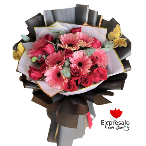 Ramo Buchón Con Gerberas y Rosas