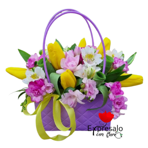 Cartera con Tulipanes Amarillos