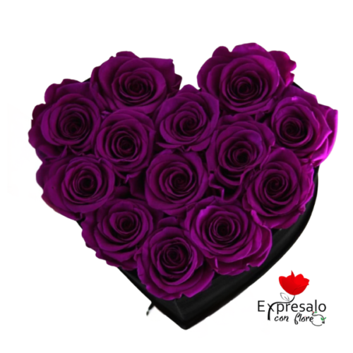 Box Eterno de Rosas Moradas