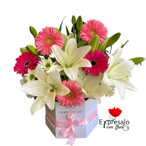 Gerberas y  Lirios en Box