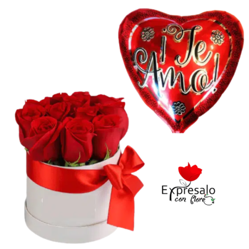 Box Rosas Rojas + Globo Grande