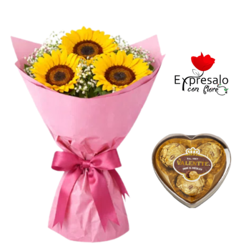 Ramo de Girasoles y Bombones