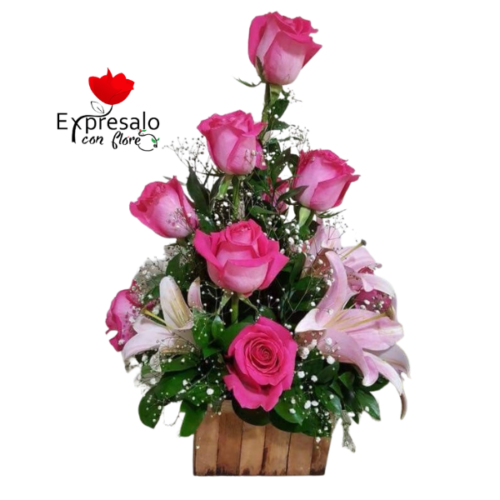 Arreglo en Rosas Fucsias