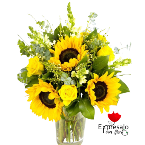 Florero en Flores Amarillas