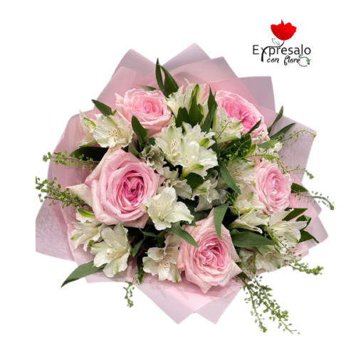 Ramo con 5 Rosas y Astromelias