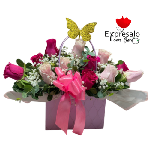 Cartera de 12 Rosas Bicolor