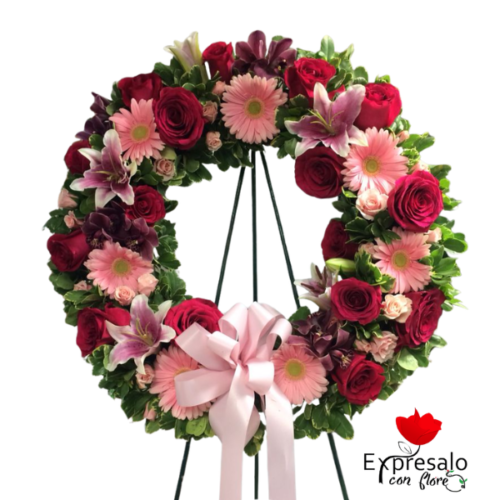 Corona en Tonos Rojos