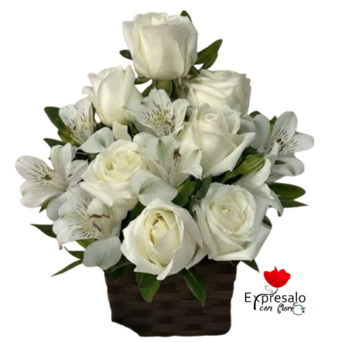 Canastillo en Flores Blancas