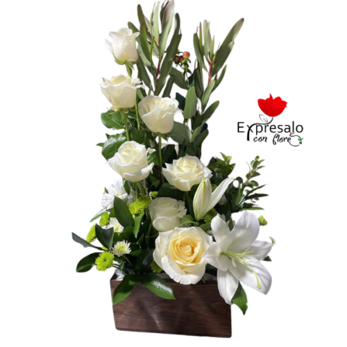 Arreflo Funebre en Flores Blancas